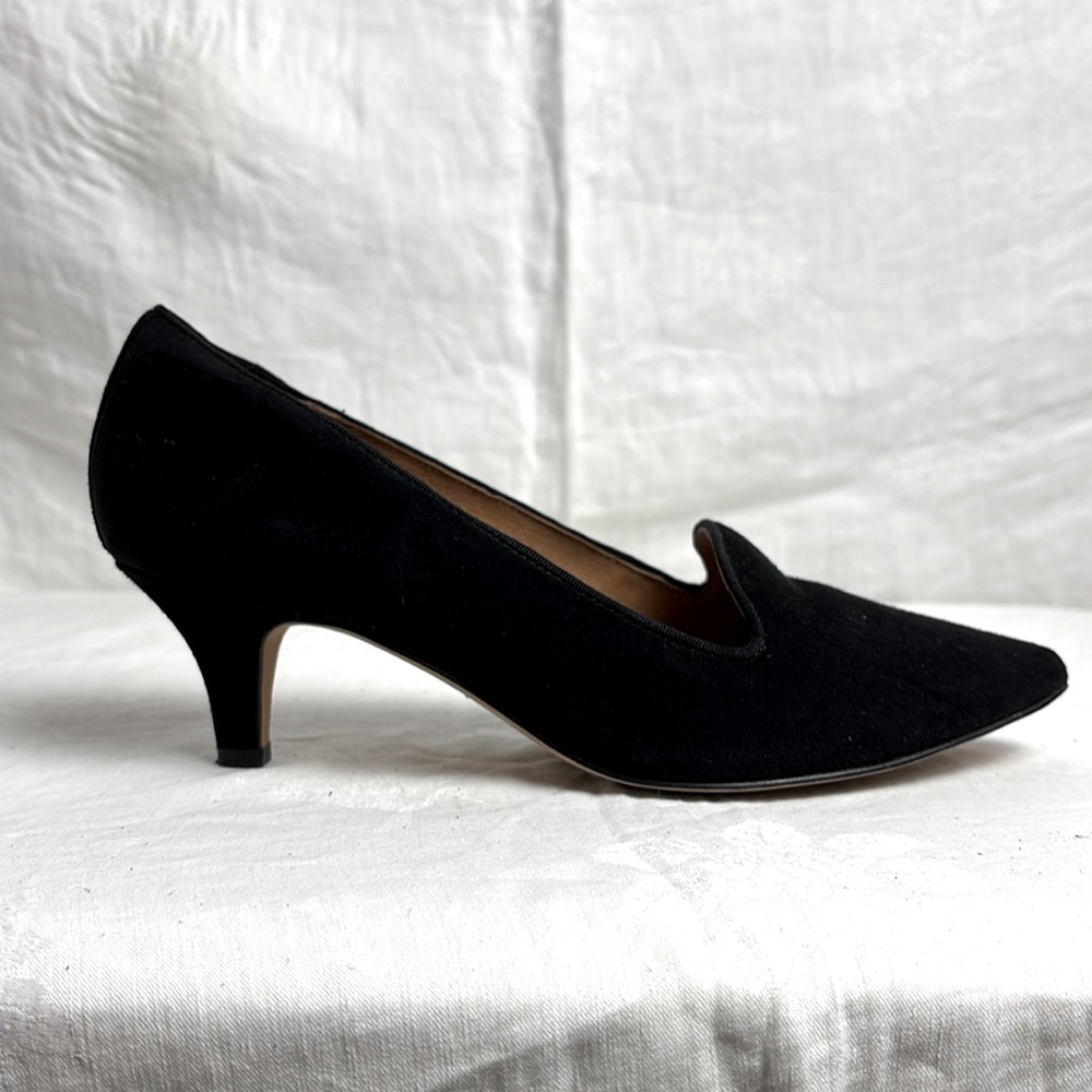 Indigo by Clarks Sage Elfin Black Suede Shoes with Kitten Heel Sz 9 - Picture 5 of 7